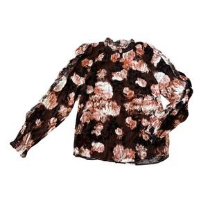 Maurice's Cold Shoulder M Open Ruffle shoulder blouse Top boho longsleeve women